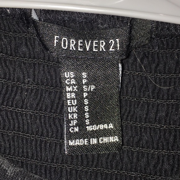 Black Ruched Peplum Top Forever 21 - Picture 2 of 2